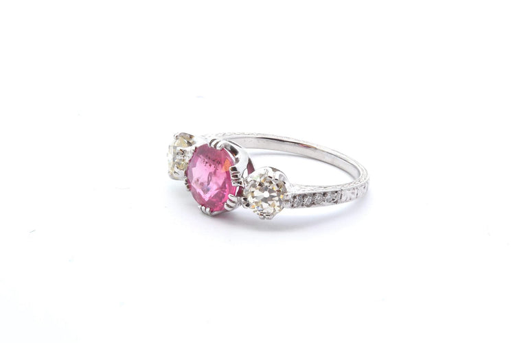 Bague 53 Bague saphir rose et diamants 58 Facettes 24833 25204
