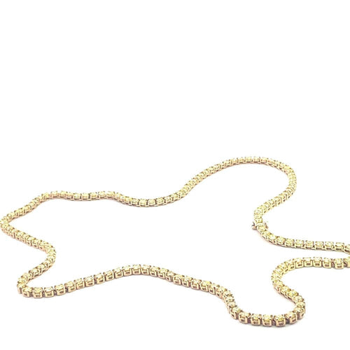 Collier Yellow gold Tennis Necklace with Fancy-Yellow Diamonds 58 Facettes UN0135