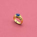 Bague Bulgari yellow gold and cabochon cut sapphire ring 58 Facettes