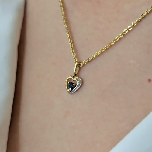 Pendentif Pendentif Coeur en or jaune et saphir 58 Facettes 32934