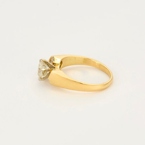 Bague 58 Solitaire or jaune et gris, diamants 58 Facettes BEA3349