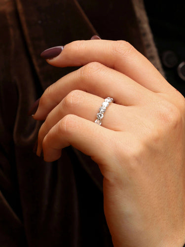 Bague 51 Alliance or blanc diamants ronds 2,7 ct 58 Facettes J530