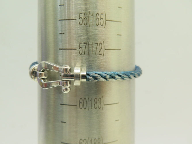 Bracelet bracelet FRED force 10 gm 0b0005 manille en or blanc 18k 2 cordons 58 Facettes 271113