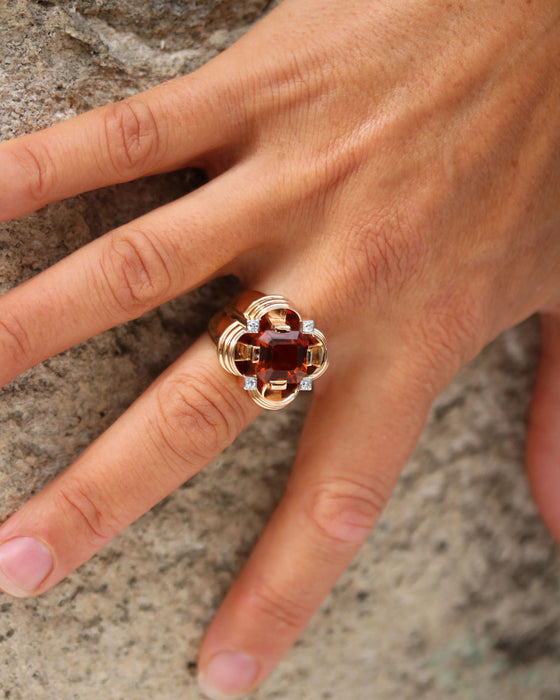 Bague Bague Tank Citrine Orange or rose 58 Facettes C1996