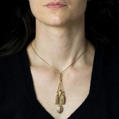 Pendentif Pendentif ancien or rose et or vert 58 Facettes 22-031