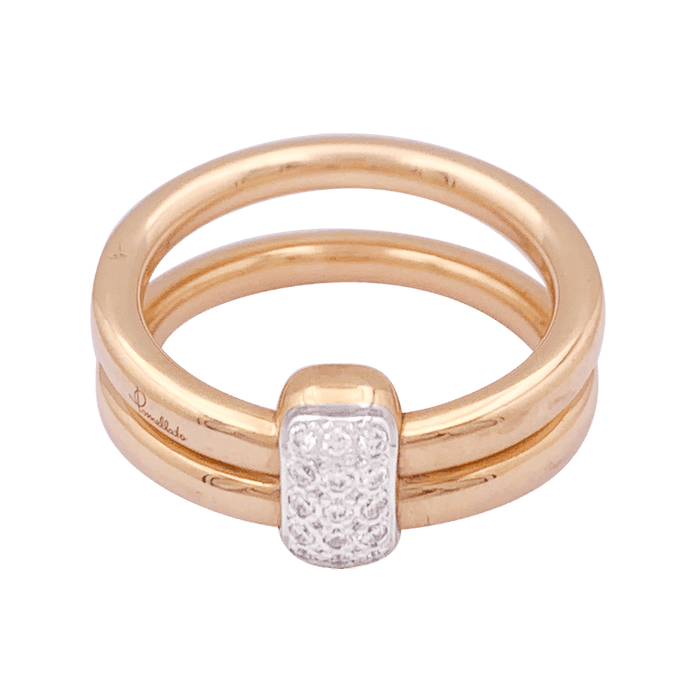 Anillo Pomellato, “Juntos”, oro rosa, diamantes.