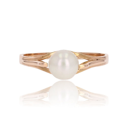 Bague 52 Bague solitaire or rose perle de culture 58 Facettes 17-304C