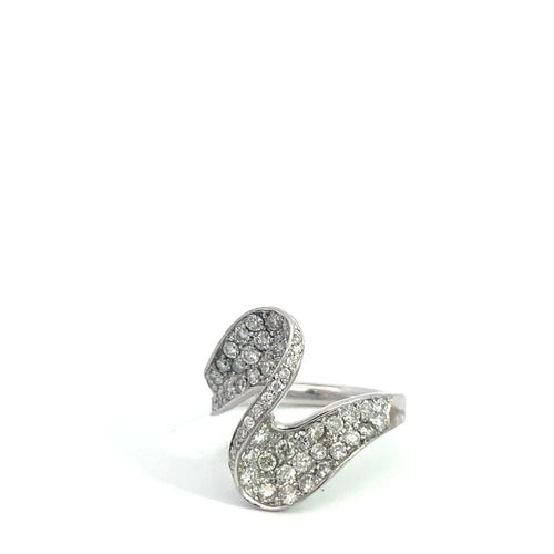 Bague Bague cygne en or blanc sertie de diamants pavés 58 Facettes UN0142