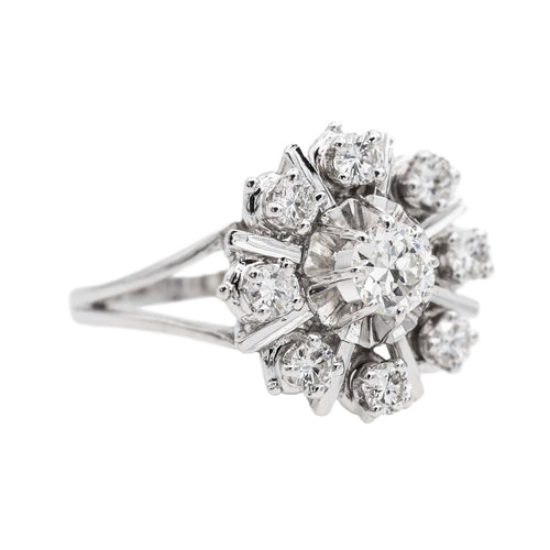 Bague 55.5 Bague Marguerite Or blanc Diamant 58 Facettes 3447716CN