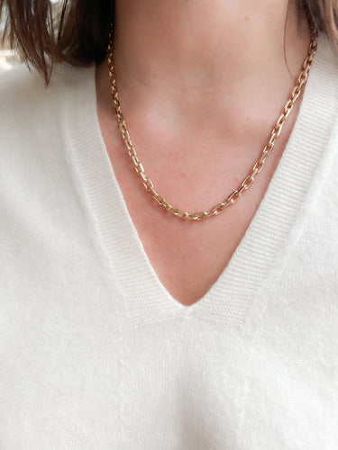 Collier Collier en or jaune maille força limé 58 Facettes 1