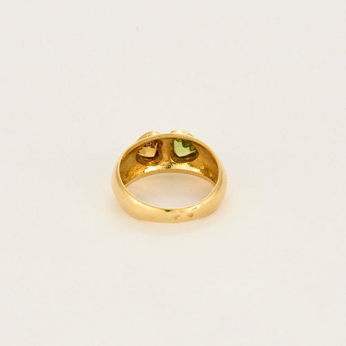 Bague 51 Bague Jonc 2 Coeurs or jaune 58 Facettes