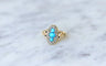 Turquoise and pearl marquise ring