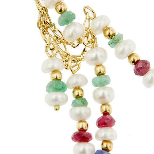 Boucles d'oreilles Boucles d'oreilles avec perles et pierres précieuses 58 Facettes 29104