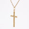 Collier Croix or jaune texturé 58 Facettes 24-327F