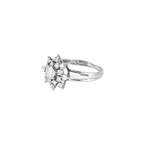 Bague 56 BAGUE ÉTOILE, OR BLANC ET DIAMANTS. 58 Facettes BO/240031
