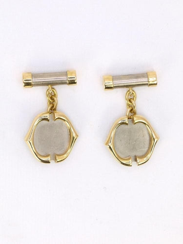 Boutons de manchette CARTIER Boutons de manchette Double C or jaune acier 58 Facettes J290