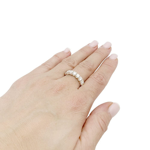 Bague 55 Alliance tour complet or blanc, diamants. 58 Facettes 33767