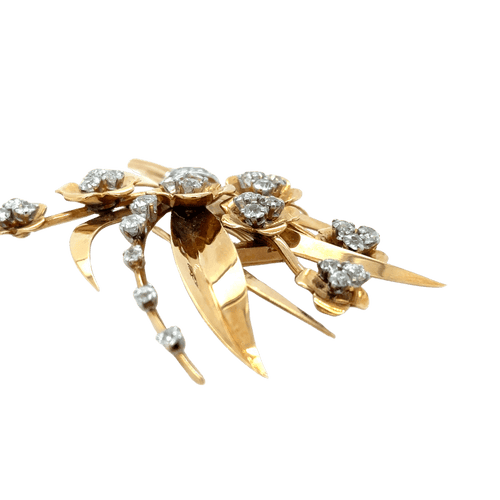 Broche Broche or jaune diamants époque 1940 58 Facettes 1.0000157/1