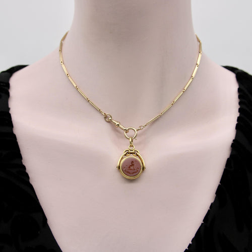 Montre Chaîne de montre austro-hongroise édouardienne en or 14 carats 58 Facettes A20024