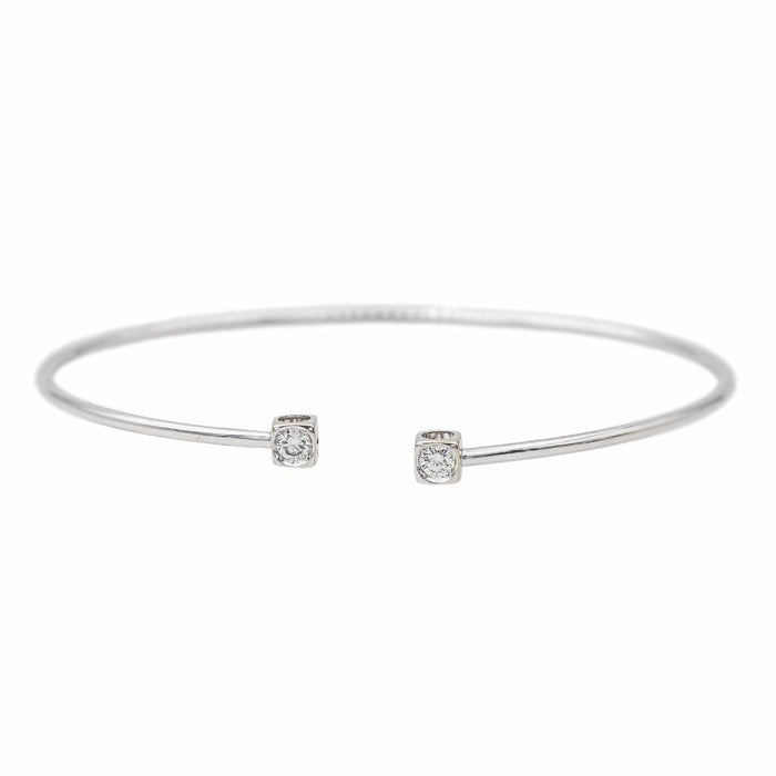 Bracelet Dinh Van Bracelet Jonc Le Cube Or blanc Diamant 58 Facettes 3515983CN