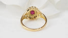 Bague 53 Bague marguerite en or jaune, rubis et diamants 58 Facettes 22842