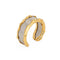 Bague 52 Van Cleef & Arpels - Bague manchette vintage acier et or jaune 58 Facettes G13723