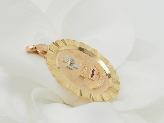 Pendentif Pendentif Augis en or jaune, rubis et diamant 58 Facettes 33187