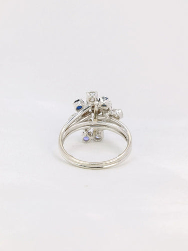 Bague 55 Bague vintage or blanc diamants saphirs 58 Facettes J160