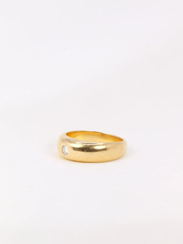 Bague 48 Bague jonc anglais or jaune diamant 0,1 ct 58 Facettes J24