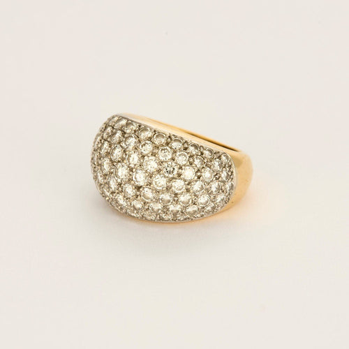 Bague 52 Bague boule or jaune, or blanc et diamants 58 Facettes CRE0041X5