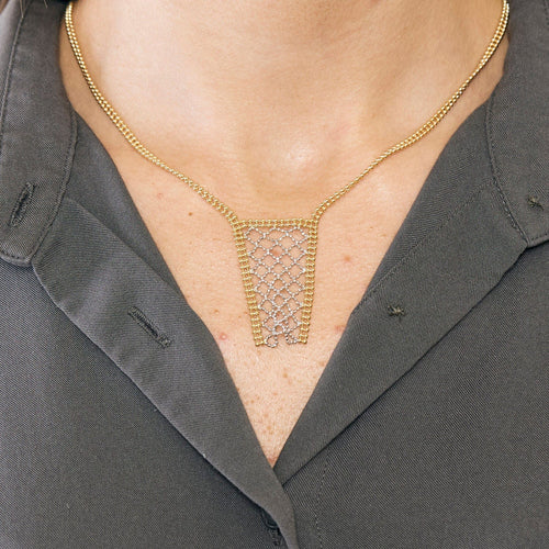 Collier Collier draperie or jaune et or gris 58 Facettes ENG105302