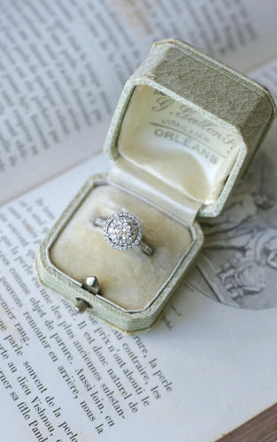 Bague 50.5 Bague Cible Double Entourage or blanc diamants 58 Facettes