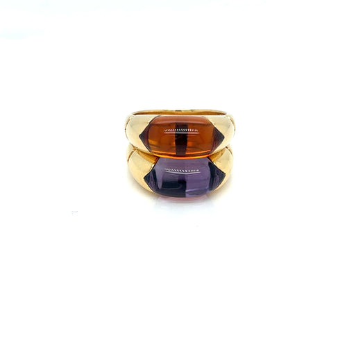 Bague 53 BULGARI - Bague vintage « Celtaura » – Or jaune et citrine – Circa 1980 58 Facettes