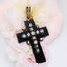 Pendentif Croix en onyx ornée de diamants et perles fines 58 Facettes 24-218