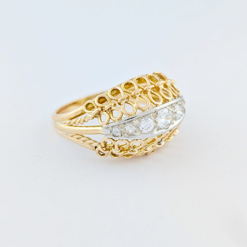 Bague 62 Bague Dôme en or jaune  et diamant 58 Facettes 33373