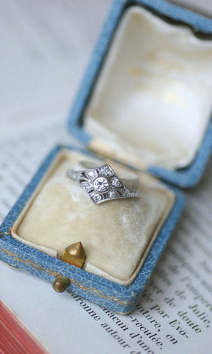 Bague 55.5 Bague Art Déco Platine Diamants 58 Facettes