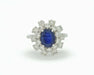 Bague Bague en or blanc avec saphir 1,83 et diamants 58 Facettes