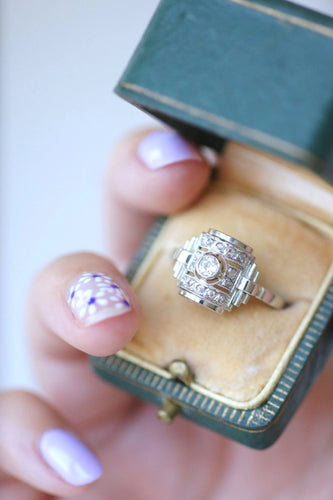 Bague 58 Bague dôme Art Déco diamants 58 Facettes