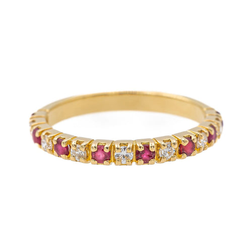 Bague 49 Bague Demi alliance Or jaune Diamant 58 Facettes 3517047CN