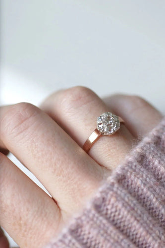 Bague Bague marguerite diamants sur or rose 58 Facettes