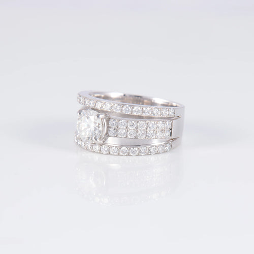 Bague 52 Bague Solitaire 0.98ct F VS1 58 Facettes AB1A