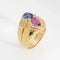 Bague 52 Chopard - Bague Or Jaune Saphir Rose & Bleu 58 Facettes G13362