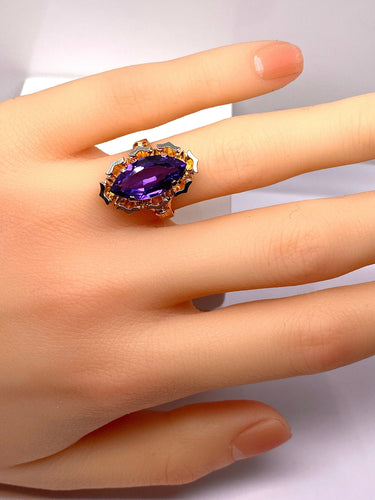 Bague 51 Bague en or jaune et améthyste 58 Facettes AB581