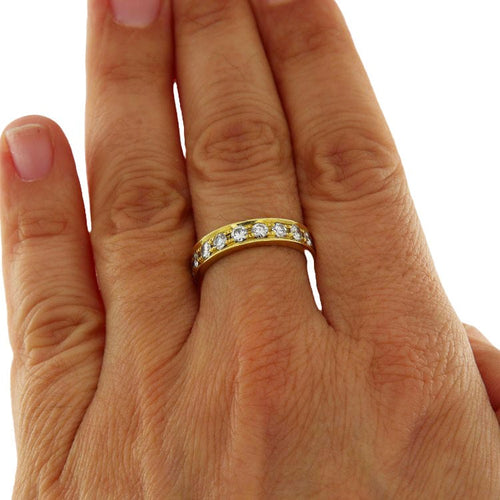 Bague 54.5 Bague d'éternité en or jaune avec diamants 58 Facettes G3697