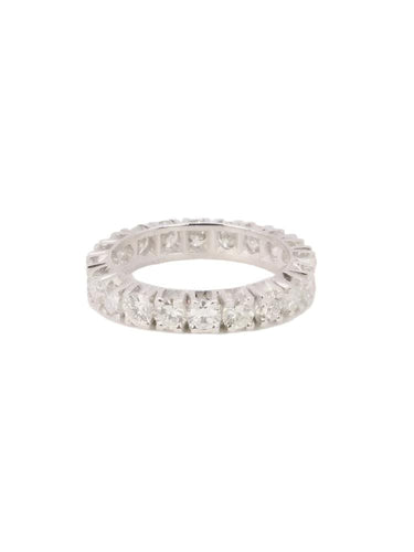 Bague 56 Alliance or blanc diamants ronds 3 ct 58 Facettes J531