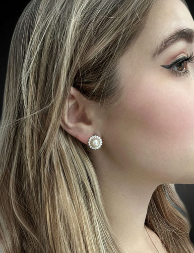 Boucles d'oreilles Boucles d'oreilles en perles de culture naturelles et diamants 58 Facettes