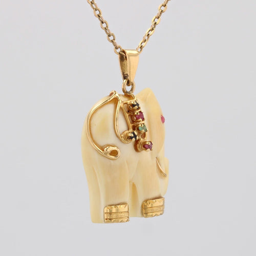 Pendentif Pendentif éléphant or et pierres précieuses 58 Facettes 23-336
