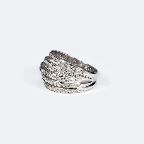 Bague 18 / Oro Bianco Anello in oro bianco con diamanti 58 Facettes ANL14