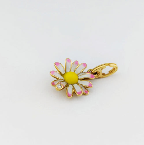 Pendentif Pendentif Dior en or jaune - Fleur émaillée et diamant 58 Facettes 32178