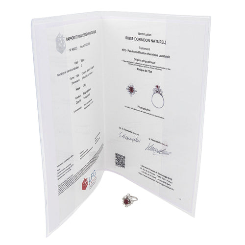 Bague 52 Bague Or blanc Rubis, Diamant 58 Facettes 3030088CN